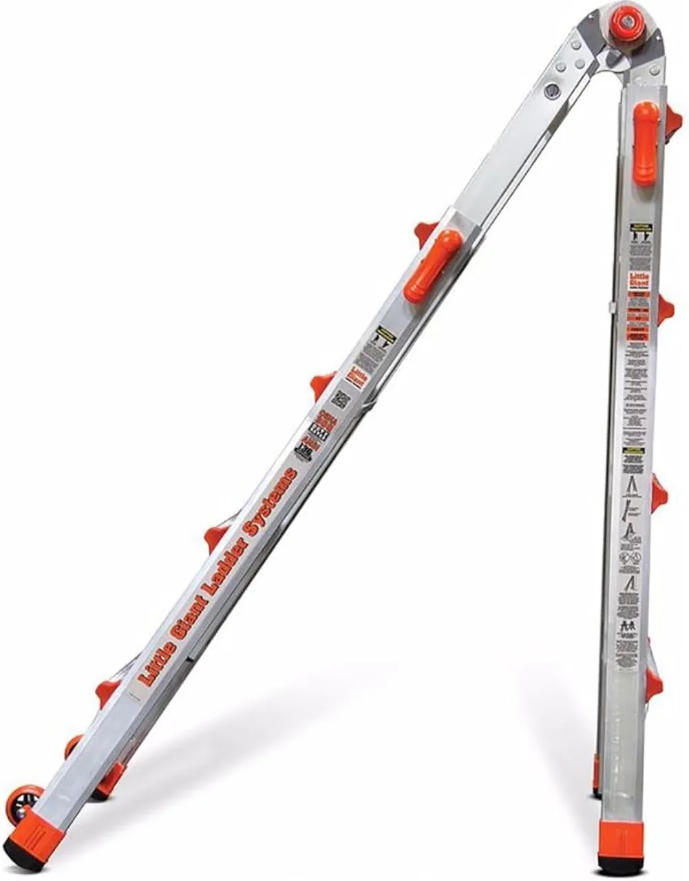 

Little Giant Ladder Systems, M22, 22 Ft, 300 lbs Weight Rating Multi-Position Ladder, Aluminum, Type 1A,Velocity with Wheels