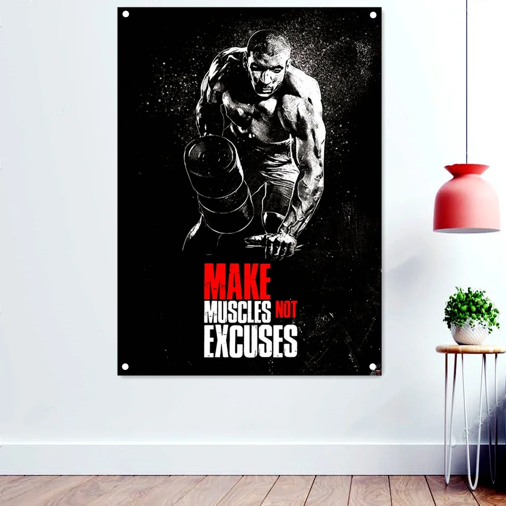 "MAKE MUSCLES NOT EXCUSES" Workout Motivational Poster Wallpaper Hanging Paintings Yoga Bodybuilding Flag Banner Mural Gym Decor
"MAKE MUSCLES NOT EXCUSES" Workout Motivational Poster Wallpaper Hanging Paintings Yoga Bodybuilding Flag Banner Mural Gym Decor