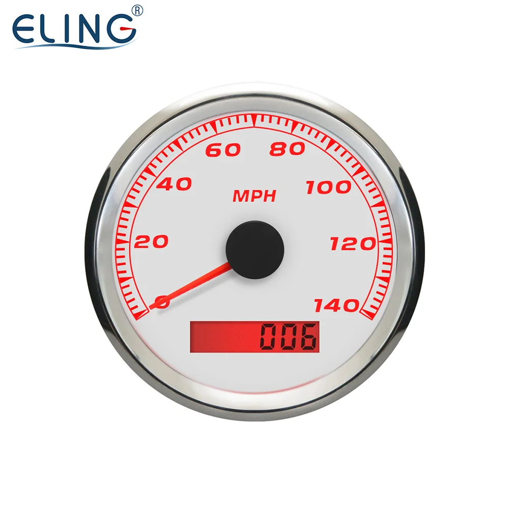 

ELING 85mm MPH Odometer Speed Gauge 140 160 200MPH GPS Speedometer With Backlight 12V 24V for Car Motorcycle Racing Speedboats