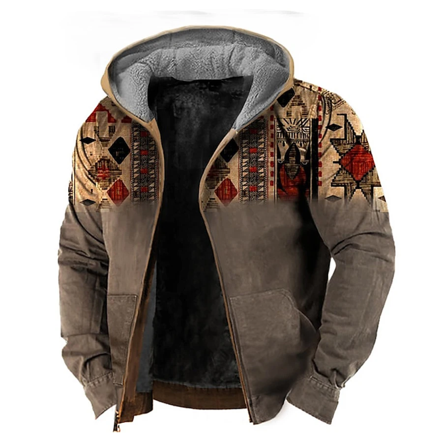 2023 Winter Men Zip Up Hoodies Long Sleeve Fleece Hood Jacket Traditional Tribal Graphics Casual Outerwear Sweatshirt Streetwear
2023 Winter Men Zip Up Hoodies Long Sleeve Fleece Hood Jacket Traditional Tribal Graphics Casual Outerwear Sweatshirt Streetwear