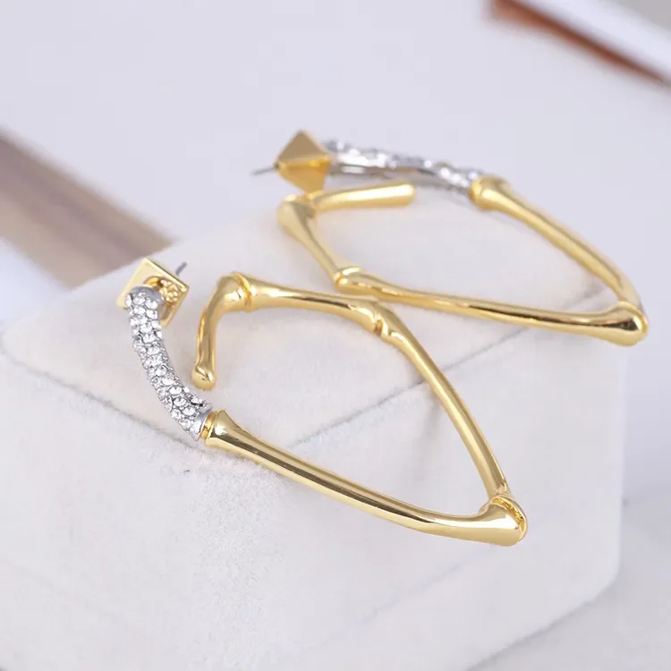 

European And American Trend Wholesale Metal Texture Slub Color Matching Exaggerated Earrings Women