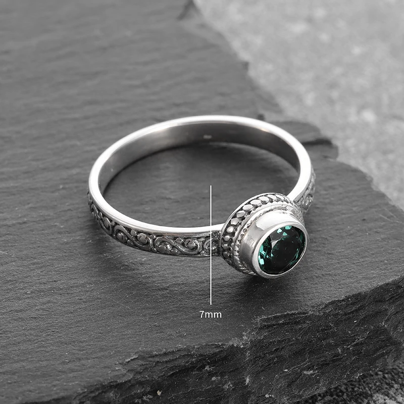 Bague vintage exquise pour femme, breloque simple, fête de banquet, anniversaire, cadeau de travailleurs, vert Zcomprend 6