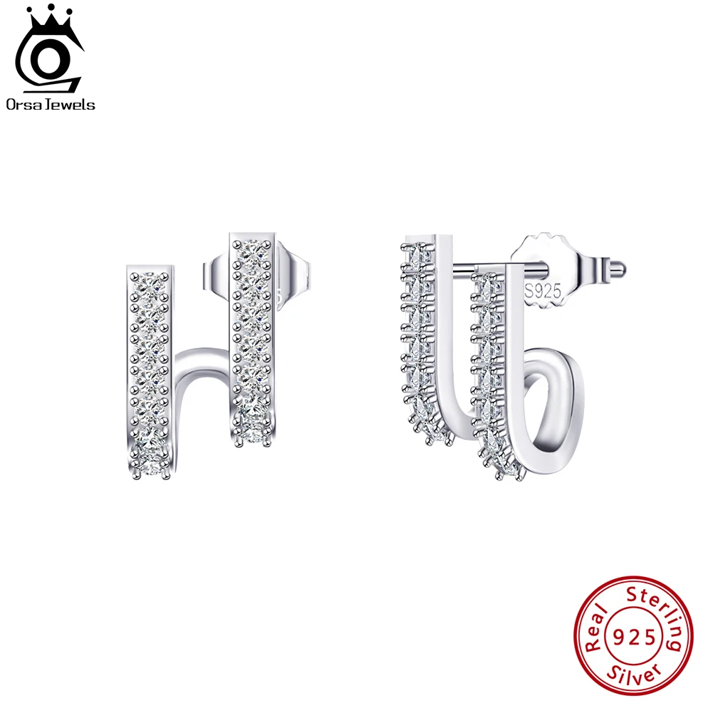 ORSA JEWELS Fashion 925 Sterling Silver Split Huggie Earrings for Women Full Clear 4A Zircon Earrings Anniversary Jewelry SE382
ORSA JEWELS Fashion 925 Sterling Silver Split Huggie Earrings for Women Full Clear 4A Zircon Earrings Anniversary Jewelry SE382