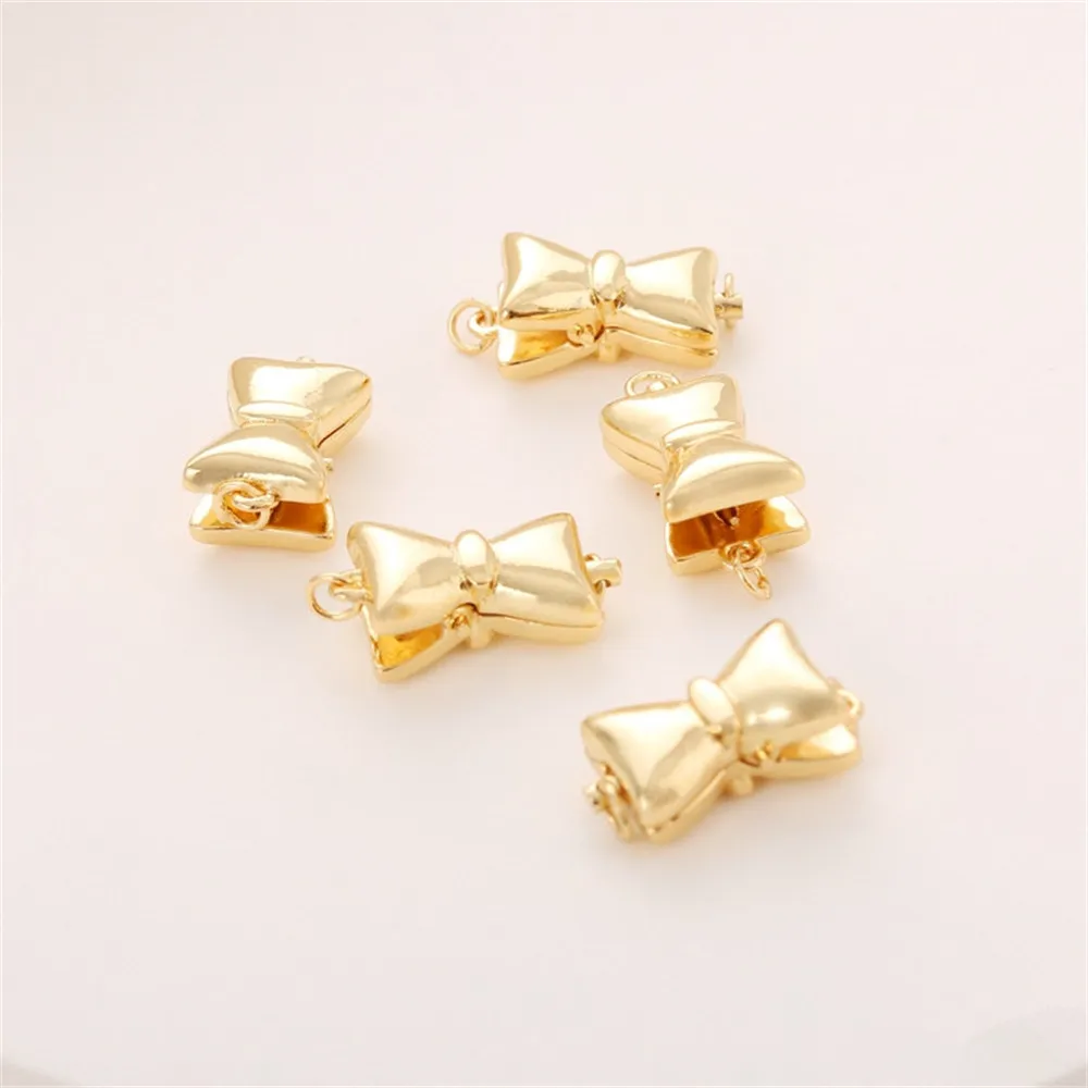 14K gold wrapped bowtie magnet buckle magnetic connection buckle diy closing clip buckle handmade jewelry accessories 
14K gold wrapped bowtie magnet buckle magnetic connection buckle diy closing clip buckle handmade jewelry accessories