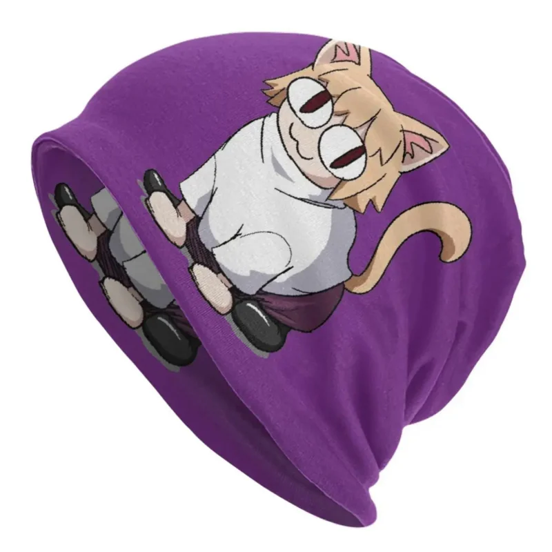 

Шапочки с рисунком аниме Tsukihime Neco Arc Cat Girl, облегающие шапки для мужчин и женщин, трендовая зимняя теплая вязаная шапка унисекс, шапки для взрослых