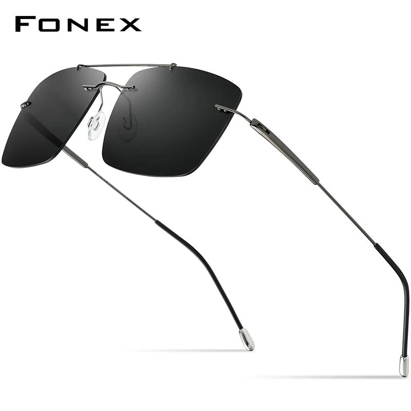 Солнцезащитные очки без оправы FONEX из титанового сплава и металла для мужчин и женщин, новинка 2023, Безвинтовые квадратные поляризационные солнцезащитные очки 20009
Солнцезащитные очки без оправы FONEX из титанового сплава и металла для мужчин и женщин, новинка 2023, Безвинтовые квадратные поляризационные солнцезащитные очки 20009
