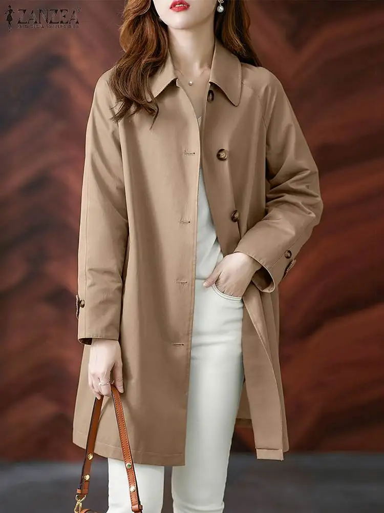 ZANZEA Women Autumn Trench Long Sleeve Lapel Neck Buttons Jacket Coats Casual Loose Long Outwear Female Windbreaker Oversize
ZANZEA Women Autumn Trench Long Sleeve Lapel Neck Buttons Jacket Coats Casual Loose Long Outwear Female Windbreaker Oversize