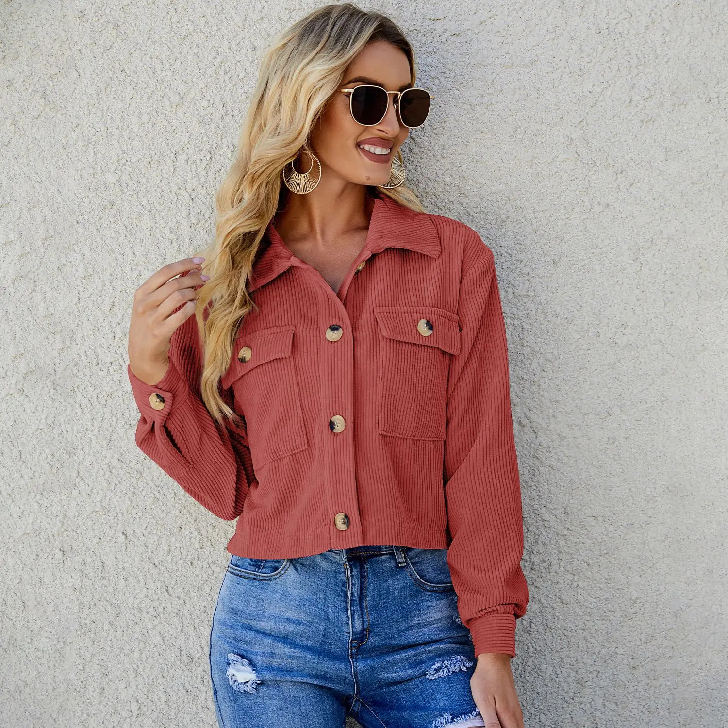 Casual Vintage Thin Coat Corduroy Harajuku Lapel BF Style Jacket Elegant Solid Autumn Loose Short Jackets Fashion Women Spring
Casual Vintage Thin Coat Corduroy Harajuku Lapel BF Style Jacket Elegant Solid Autumn Loose Short Jackets Fashion Women Spring