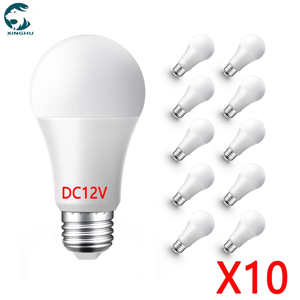 

10PCS/LOT LED Bulb DC 12V Lamp E27 LED Light Lampada 3W 5W 7W 12W 15W 36W Bombillas Led Lighting For 12 Volts Low Voltages Bulbs