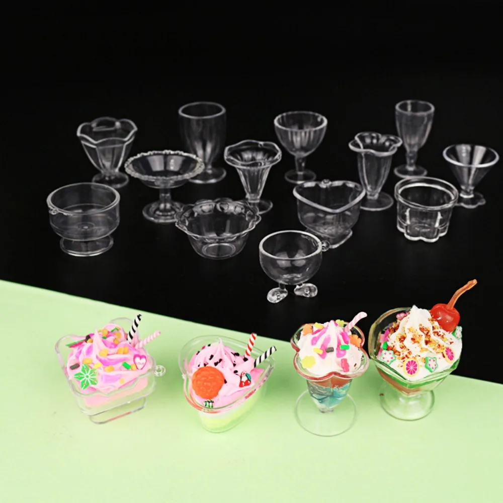 

17Pcs/Set 1:12 Dollhouse Mini Transparent DIY Pretend Play Kitchenware Toy Drink Cups Dish Tableware Miniatures