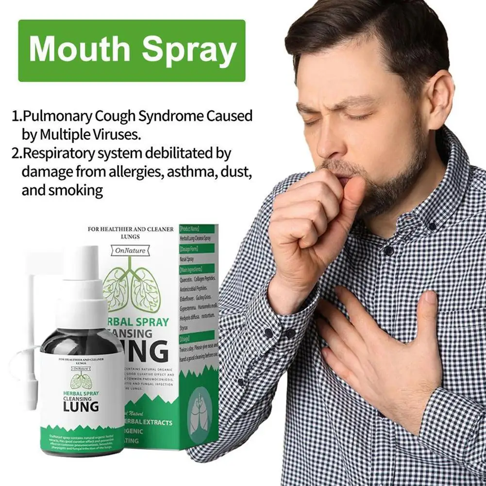 

20ml Lung Detox Herbal Cleanser Spray For Smokers Clear Nasal Congestion Anti Snoring Solution Stop Snore Relief Spray Nose