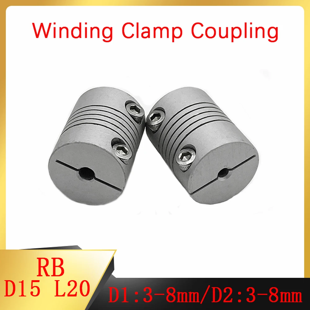 RB Aluminum Alloy Winding Clamp Coupling D15 L20 Aperture 3/3.17/4/5/6/6.35/7/8mm CNC Stepper Motor 3D Printer Accessories
RB Aluminum Alloy Winding Clamp Coupling D15 L20 Aperture 3/3.17/4/5/6/6.35/7/8mm CNC Stepper Motor 3D Printer Accessories