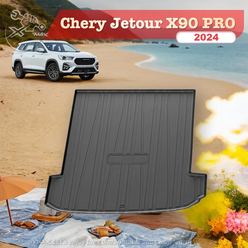 

For Chery Jetour X90 PRO 2024 TPE Custom Fit Car Trunk Mat All Season Black Cargo Mat 3D Shaped Laser Measured Trunk Liners