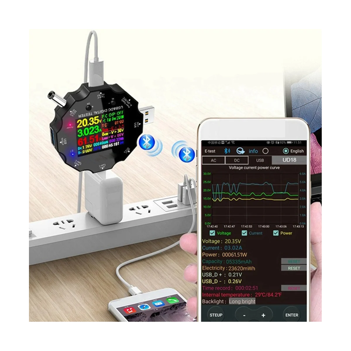 USB-тестер для быстрой зарядки с поддержкой Wi-Fi 
USB-тестер для быстрой зарядки с поддержкой Wi-Fi