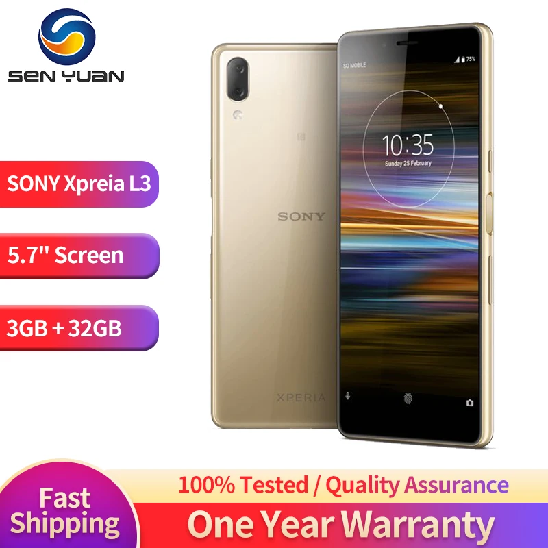 

Sony Xperia L3 phone Octa-core 5.7" 3GB RAM 32GB ROM 13MP&2MP Dual Camera LTE 4G Fingerprint Android Unlocked L3 l3 Cell phone