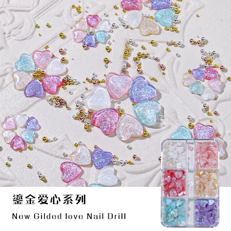 1box Kawaii Resin Nail Art Decorations 3D Glitter Heart With Gold Caviar Nail Charms Rhinestones DIY Kawaii Accessories Manicure
1box Kawaii Resin Nail Art Decorations 3D Glitter Heart With Gold Caviar Nail Charms Rhinestones DIY Kawaii Accessories Manicure