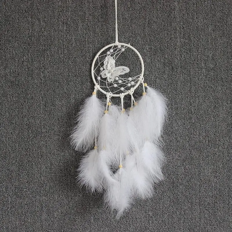 

New White Butterfly Dream Catcher Wind Chimes Pendant With Light Girl Room Decoration Pendant Girlfriend Birthday Gift Romantic