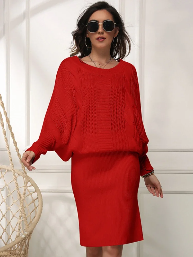 Autumn Winter 2023 New European American Oversized Women Dress Loose Bat Sleeve Solid Knit Pullover Sweater Dresses Long Skirt
Autumn Winter 2023 New European American Oversized Women Dress Loose Bat Sleeve Solid Knit Pullover Sweater Dresses Long Skirt