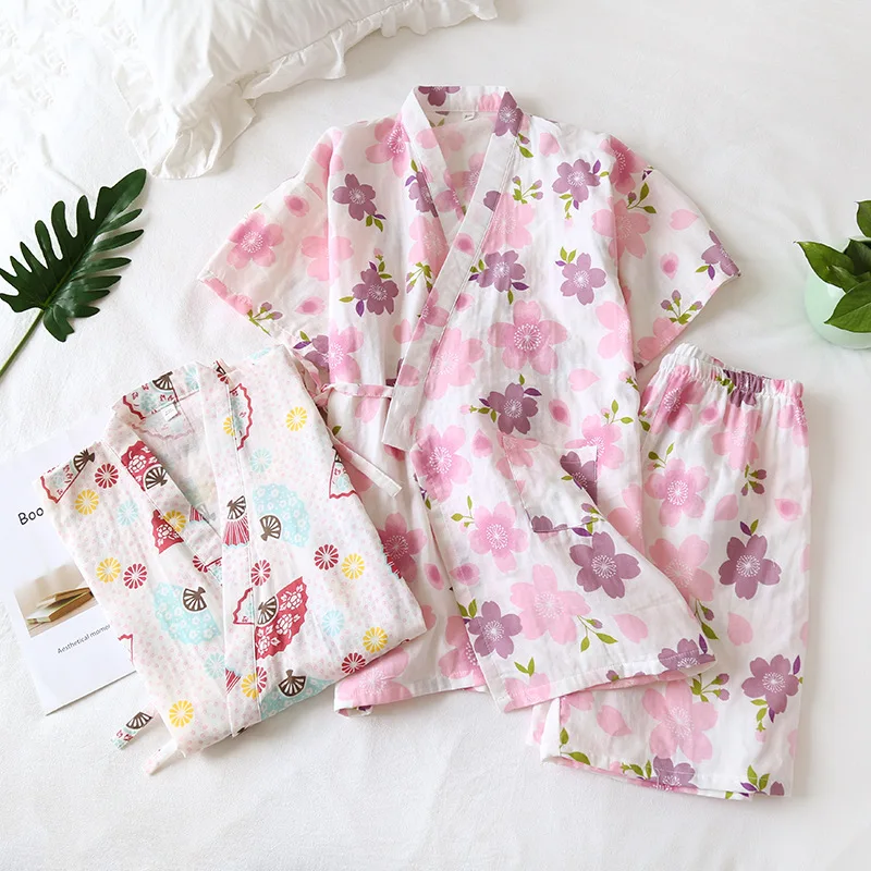 Pj Sets for Women Pring/Summer Kimono Cotton Floral Printed NightGown Thin Sexy Lace-up Bathrobe Home Wear 2 Pieces Robe Shorts
Pj Sets for Women Pring/Summer Kimono Cotton Floral Printed NightGown Thin Sexy Lace-up Bathrobe Home Wear 2 Pieces Robe Shorts