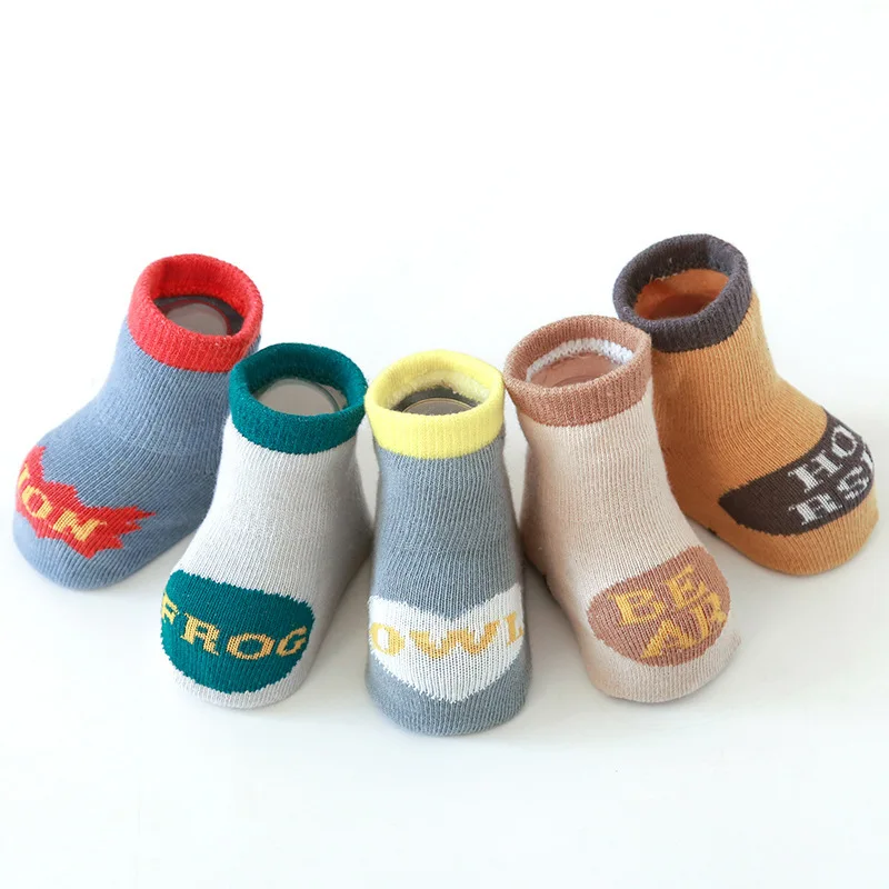 

5 Colors Autumn Winter Kids Warm Anti-Skid Sock Newborn Cute Cartoon Socks Baby Cotton Sock Toddler Warmers Accessories 0-5Y