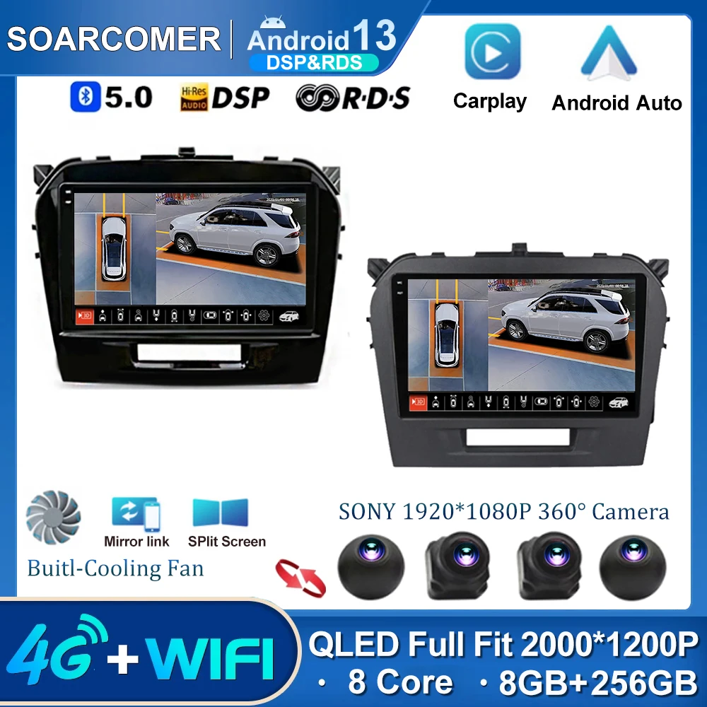

Android 13 Multimedia DVD Player For Suzuki Vitara 2017 2018 2019 2020 8 Core Autoradio GPS Navigation Car Radio Stereo DSP
