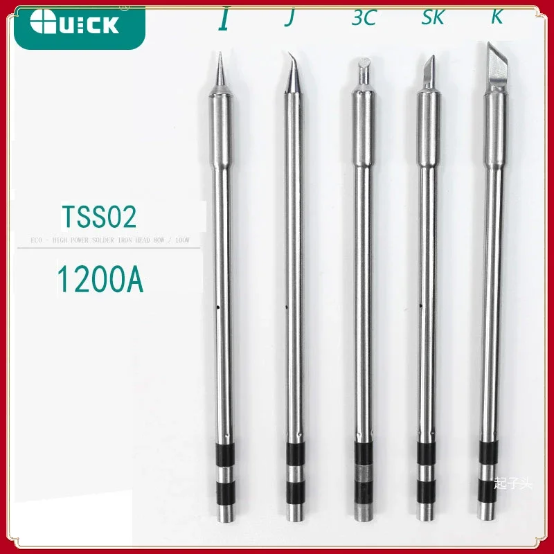 

Original QUICK TS1200A Lead Free Solder Iron Tip Handle Welding Pen Tools TSS02 Electric Soldering Iron Head TSS02-3C-J-I-K-SK