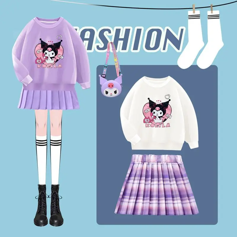 Sanrio Kuromi Y2K Long-Sleeve Jk Skirt Suit Cartoon Cotton Casual Sweater Set Cute Outdoor Pleated Skirt Anime Girl Gift
Sanrio Kuromi Y2K Long-Sleeve Jk Skirt Suit Cartoon Cotton Casual Sweater Set Cute Outdoor Pleated Skirt Anime Girl Gift