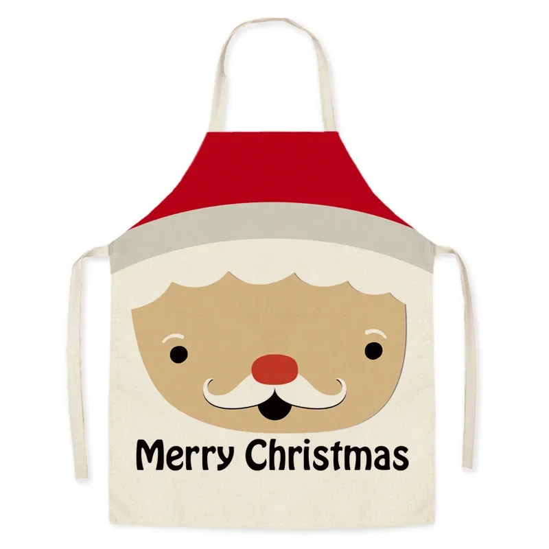 Рождественский Льняной фартук без рукавов с узором в виде Санты, домашнее украшение, кухонные принадлежности для уборки, фартук для рабочего стола 
Рождественский Льняной фартук без рукавов с узором в виде Санты, домашнее украшение, кухонные принадлежности для уборки, фартук для рабочего стола