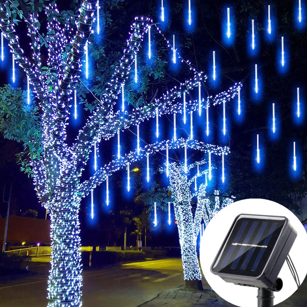 

LED Meteor Shower Rain Lights Waterproof Falling Raindrop Fairy String Light for Christmas Holiday Party Patio Decor 30/50CM