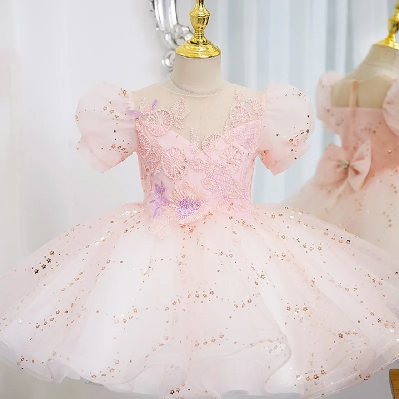 Girls' dress High-end new Pink Sequin Beaded Bow Princess dress birthday Party for Children's Dress One year old baby girl dress
Girls' dress High-end new Pink Sequin Beaded Bow Princess dress birthday Party for Children's Dress One year old baby girl dress