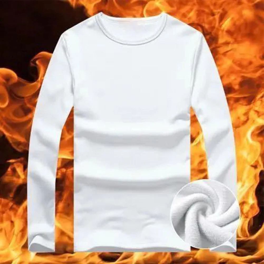 

Men Thermal Underwear Tops Warm Thick O Neck Slim Fit T-Shirt Long Sleeve Baselayer Undershirt Tops Thermo Pullover