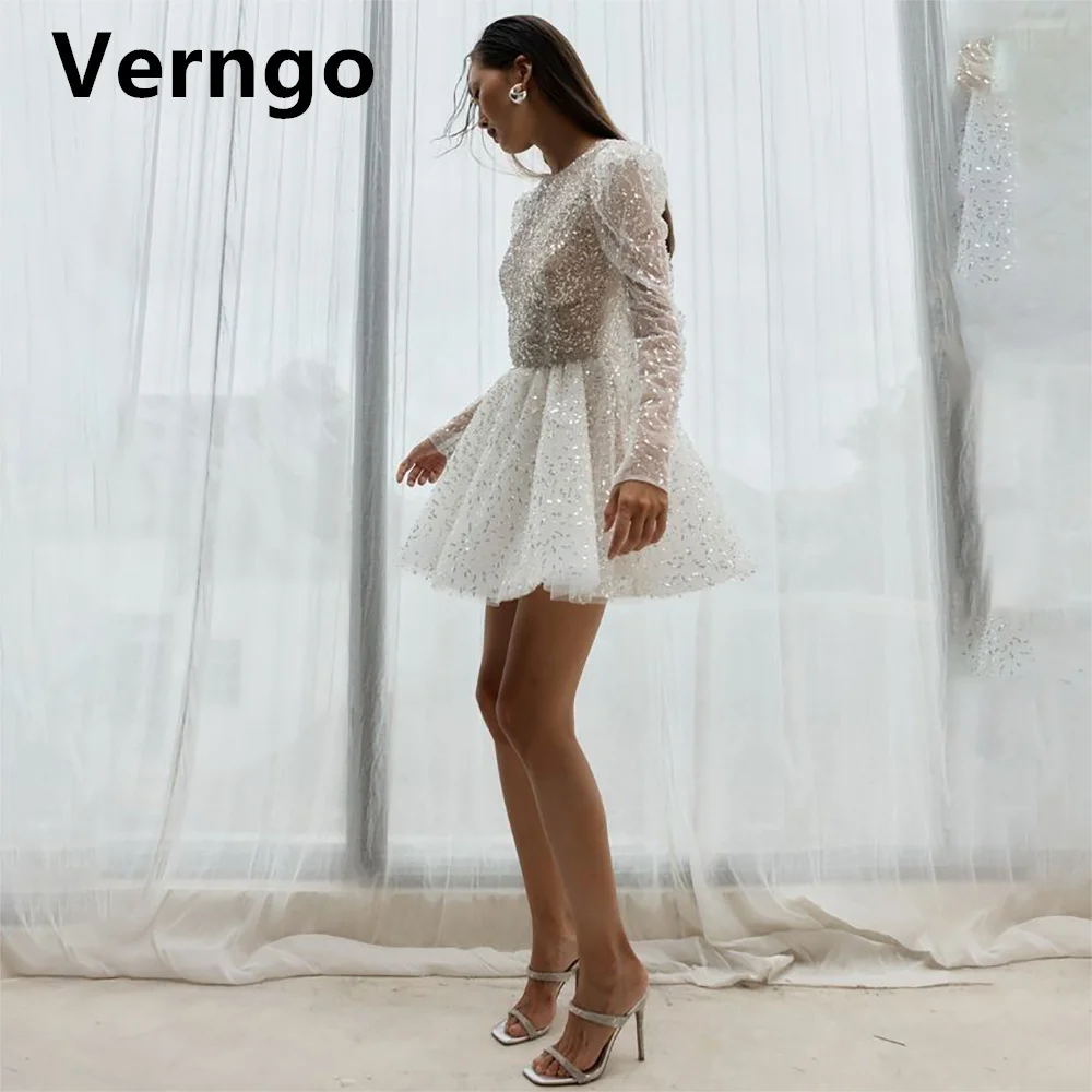Verngo Sequined Tulle Mini Party Dress Women O Neck Full Puff Sleeves Short Prom Gowns Glitter A Line Formal Dress
Verngo Sequined Tulle Mini Party Dress Women O Neck Full Puff Sleeves Short Prom Gowns Glitter A Line Formal Dress