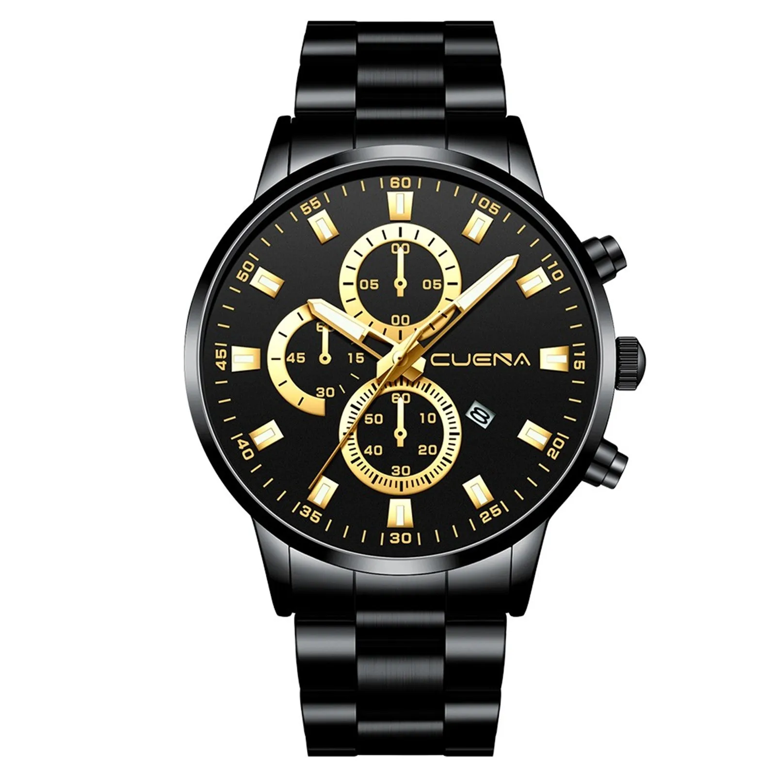 

часы мужские наручные Black Classic Men'S Luxury Watch Men Fashion Business Stainless Steel Analog Date Sport Quartz Wrist Watch