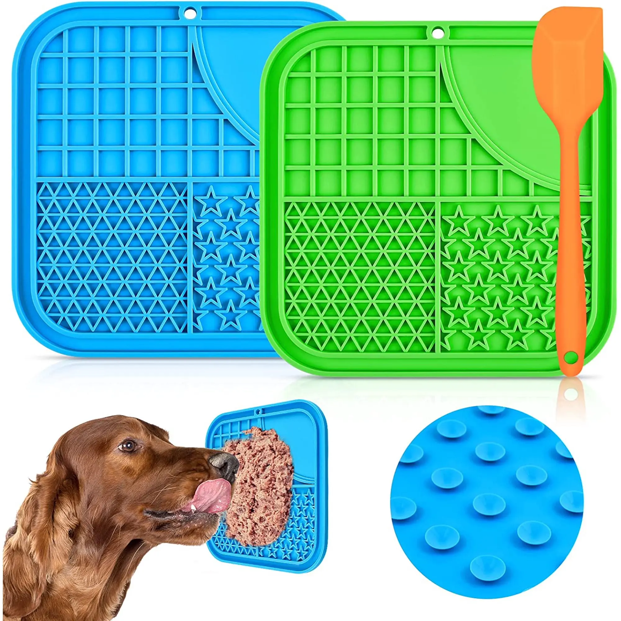 Lick Mats for Dogs, 3Pcs Slow Feeder Licking Mat with Suction Cup & Milk Area for Dog Treats/Cat Food
Lick Mats for Dogs, 3Pcs Slow Feeder Licking Mat with Suction Cup & Milk Area for Dog Treats/Cat Food