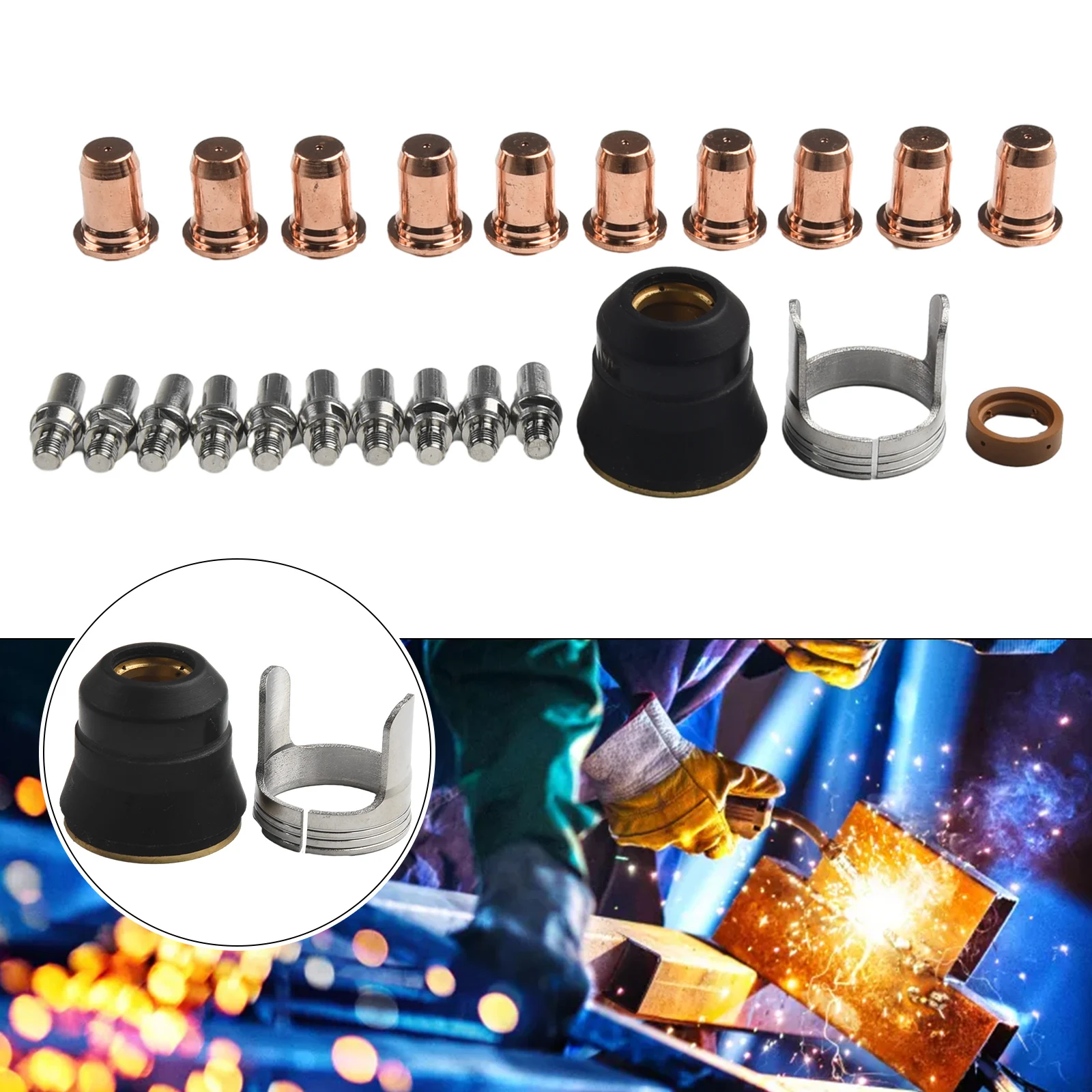 23pcs IPT-60 PT-60 IPT-40 PT40 Plasma Cutting Torch Tip 1.0mm 0.039'' Electrode Welding Equipment & Accessories
23pcs IPT-60 PT-60 IPT-40 PT40 Plasma Cutting Torch Tip 1.0mm 0.039'' Electrode Welding Equipment & Accessories