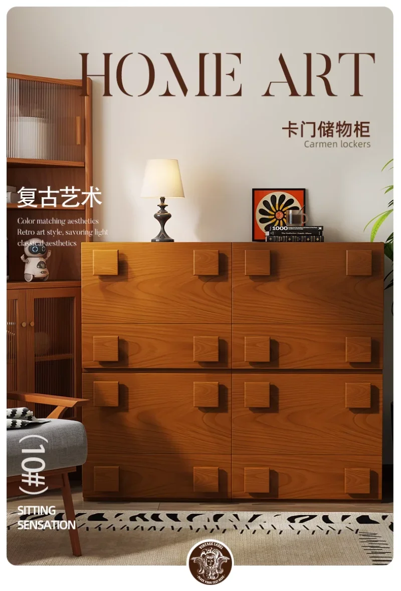 Medieval Double-layer Storage Cabinet, Retro Style Solid Wood Carmen Cabinet, Living Room TV Cabinet, Bedroom Bedside Table Medieval Double-layer Storage Cabinet, Retro Style Solid Wood Carmen Cabinet, Living Room TV Cabinet, Bedroom Bedside Table