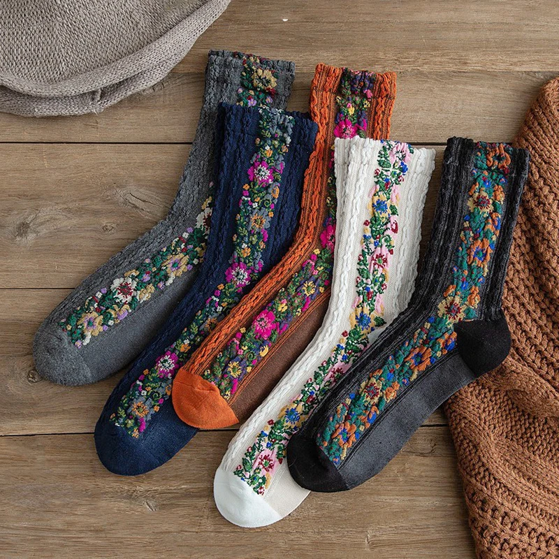 Women Floral White Embroidery Harajuku Retro Vintage High Long Socks Spring Cotton Ethnic Japanese Style Kawaii Cute Stockings
Women Floral White Embroidery Harajuku Retro Vintage High Long Socks Spring Cotton Ethnic Japanese Style Kawaii Cute Stockings