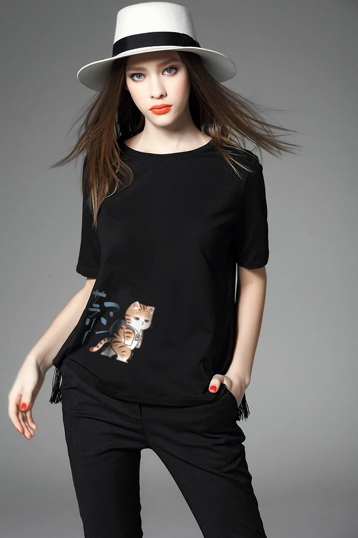 YRYT New Women's Japanese Working Cat Print T-shirt Summer Casual Comfortable Short Sleeve T-shirt Top
YRYT New Women's Japanese Working Cat Print T-shirt Summer Casual Comfortable Short Sleeve T-shirt Top