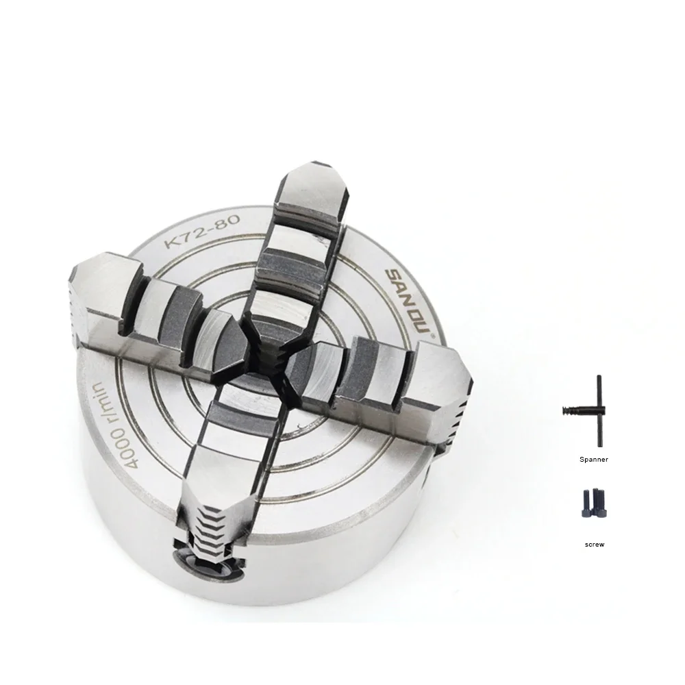 3/4/5 Inch Four Jaw Self-Centering Lathe Chuck K72-80/100/125 mm Hardened Steel Wrench for CNC Rounter Engraving Milling
3/4/5 Inch Four Jaw Self-Centering Lathe Chuck K72-80/100/125 mm Hardened Steel Wrench for CNC Rounter Engraving Milling