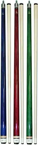 

of Wrapless 2-Piece Billiard Pool Cue Sticks L3, 58" Hard Rock Canadian Maple, 13mm Hard Le Pro Tip, Mixed Weights and Color