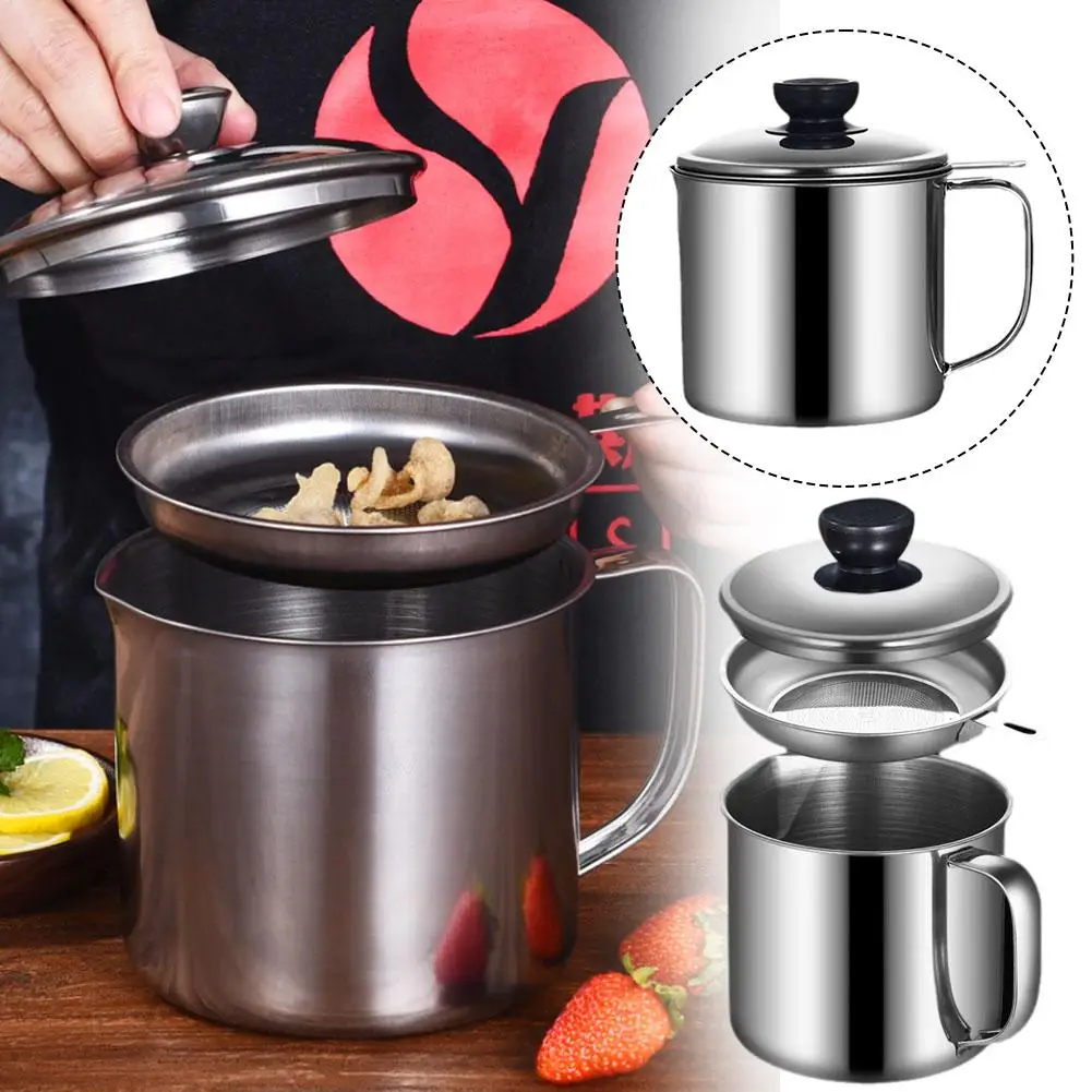 1 Pcs Stainless Oil Filter Pot Lard Strainer Tank Container Household Oil Tank Leakage Oil Filter Storage Pot Mesh Kitchen F7V4
1 Pcs Stainless Oil Filter Pot Lard Strainer Tank Container Household Oil Tank Leakage Oil Filter Storage Pot Mesh Kitchen F7V4