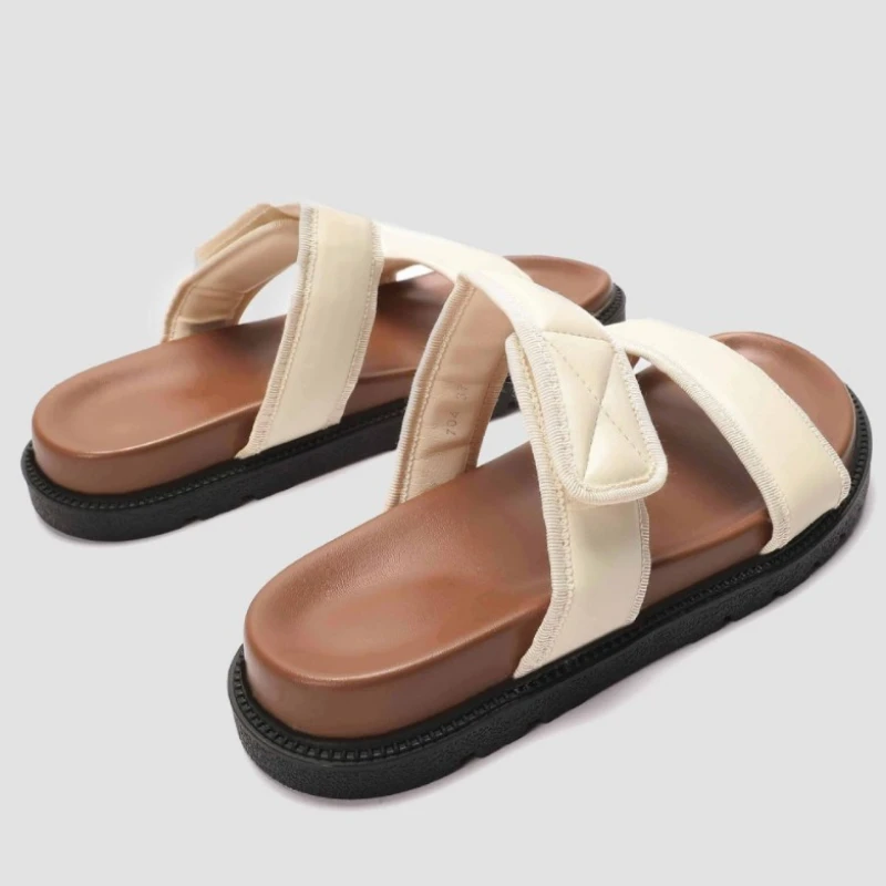 Fashion Round Toe Soft Sole Platform Sandal Women Open Toe Narrow Band Flat Sandals Summer Comfort 35-43 Large Size Beach Shoes 31 Scaeb2a371e5043c1a8e2f4b004e04647Q
