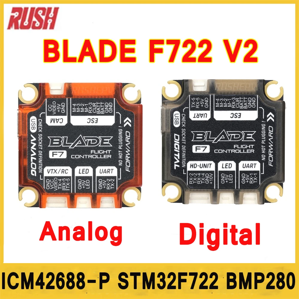 Контроллер полета RUSHFPV RUSH BLADE F722 V2, STM32F722 ICM42688P 16 Мб BlackBox 3-6S 30x30 мм, цифровой аналоговый для РУ FPV дрона
Контроллер полета RUSHFPV RUSH BLADE F722 V2, STM32F722 ICM42688P 16 Мб BlackBox 3-6S 30x30 мм, цифровой аналоговый для РУ FPV дрона