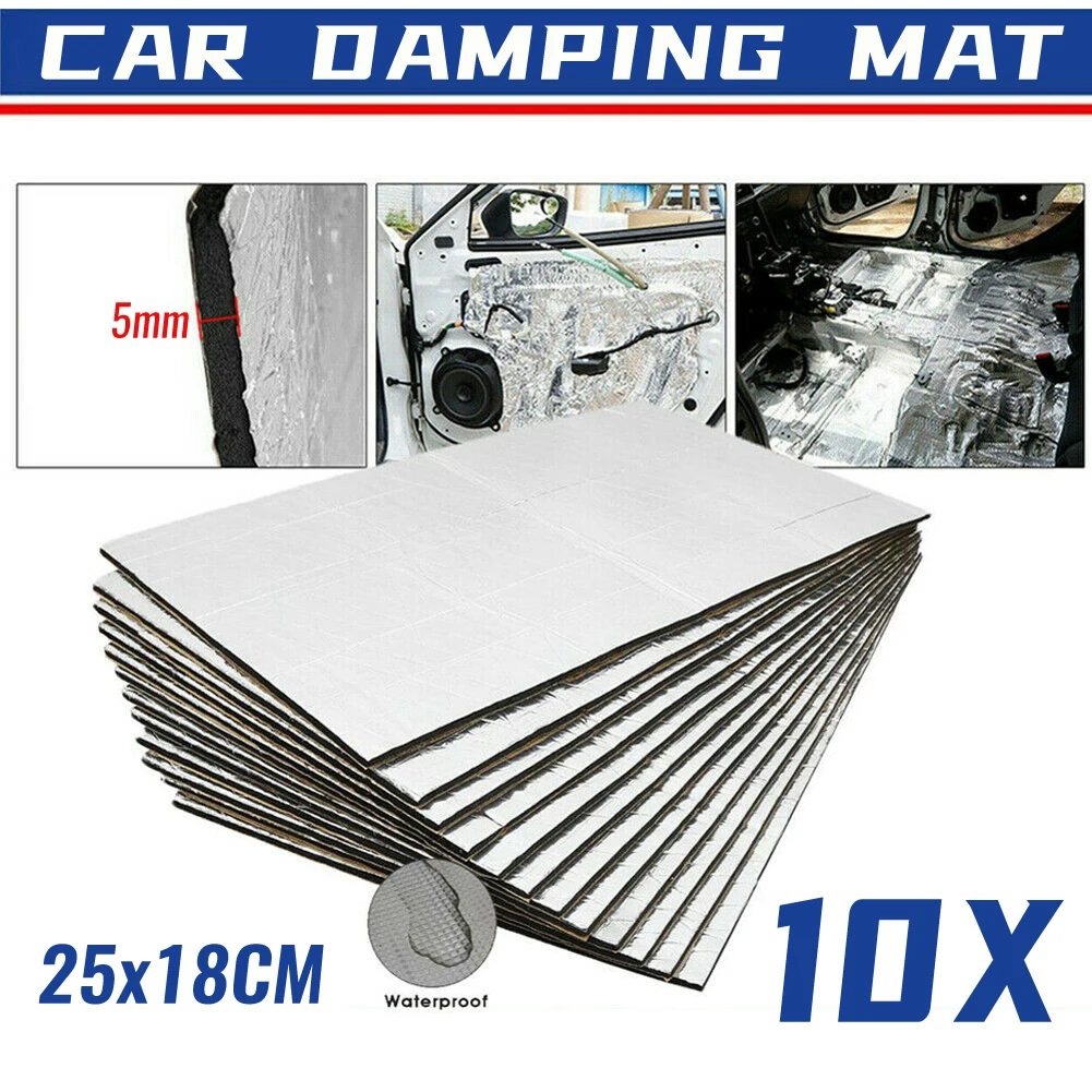 10pcs 25cm*18cm Sound Deadener Heat Insulation Mat Car Van Sound Proofing Deadening Insulation Car Hood Insulation
10pcs 25cm*18cm Sound Deadener Heat Insulation Mat Car Van Sound Proofing Deadening Insulation Car Hood Insulation