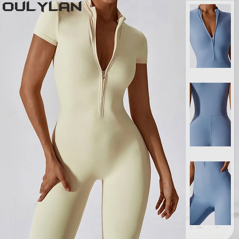 Женская спортивная одежда Oulylan, комплект для йоги, комбинезоны, цельный костюм на молнии, с коротким рукавом, для спортзала, пуш-ап, одежда для тренировок, боди для фитнеса
Женская спортивная одежда Oulylan, комплект для йоги, комбинезоны, цельный костюм на молнии, с коротким рукавом, для спортзала, пуш-ап, одежда для тренировок, боди для фитнеса
