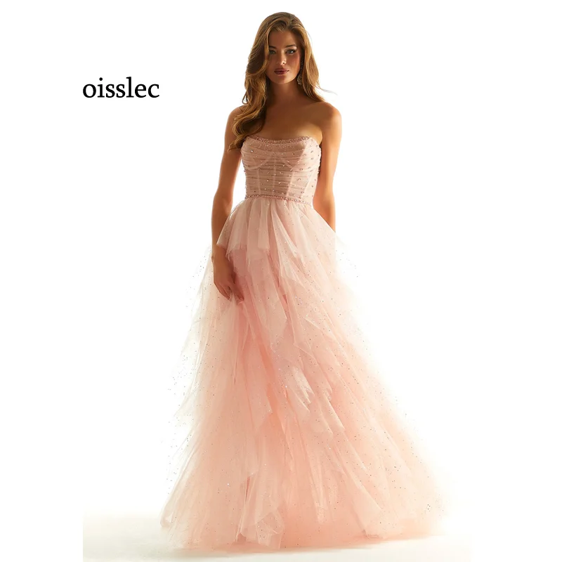 

Вечернее платье Oisslec с бисером, платье для выпускного вечера, платья знаменитостей для ношения слоями, длиной в Пол, женское платье со шнуровкой, на заказ