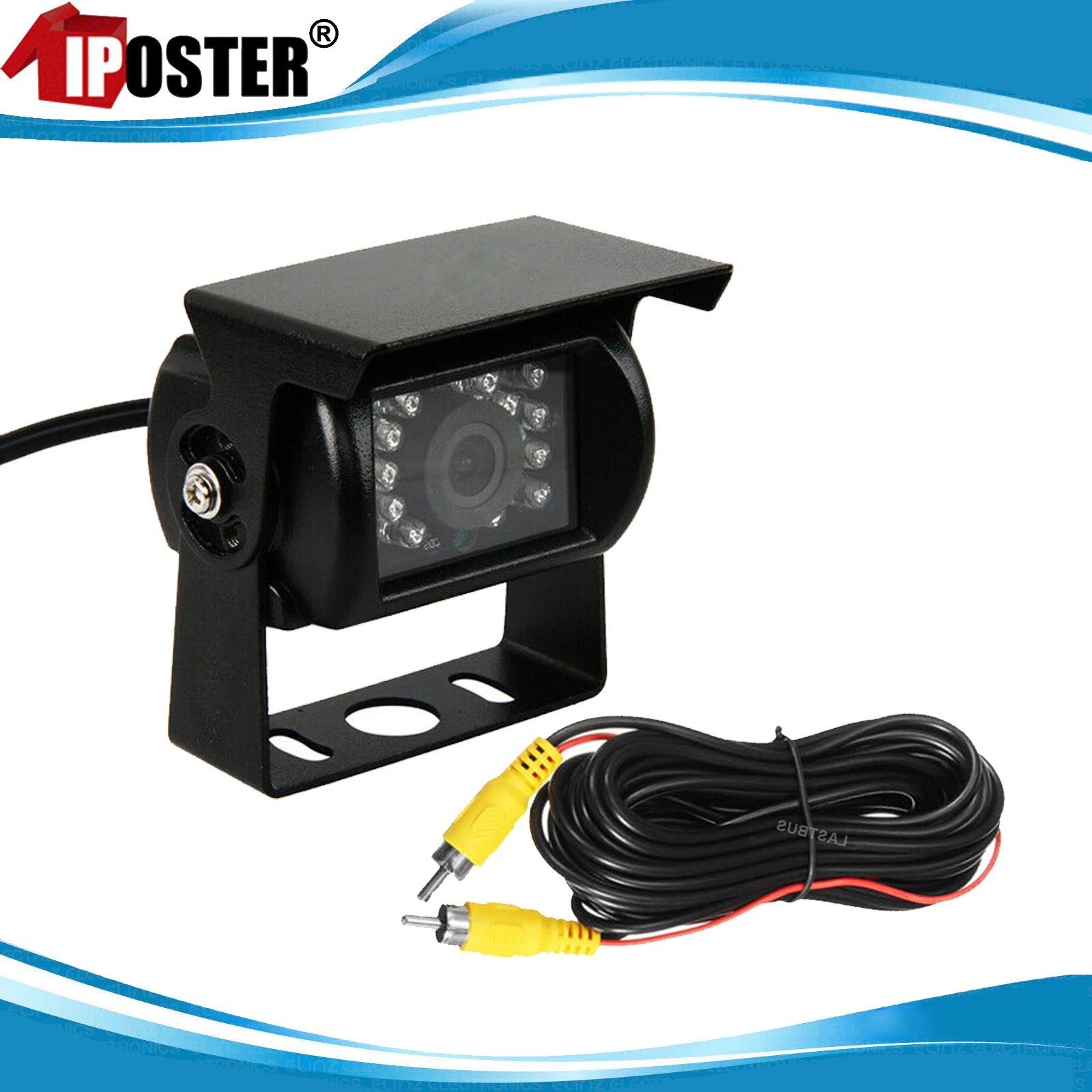 

iPoster Waterproof 18 LED Car Rear View Reversing Parking Backup Camera RCA IR Night Vision For 12V 24V Bus Truck Motorhome Van