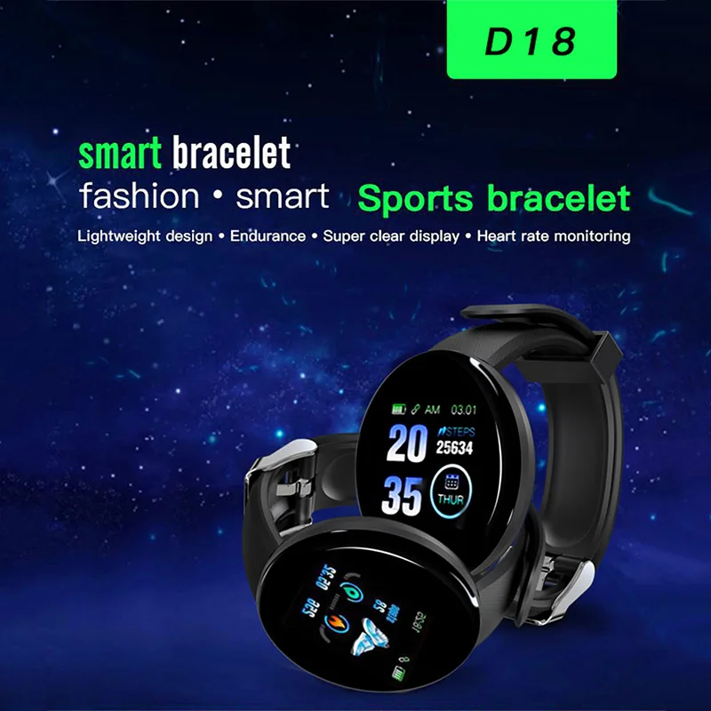 new D18 Smartwatch Circular Color Screen with Multiple Sports Modes Call Information Reminder Photo Taking Music Smart Bracelet
new D18 Smartwatch Circular Color Screen with Multiple Sports Modes Call Information Reminder Photo Taking Music Smart Bracelet
