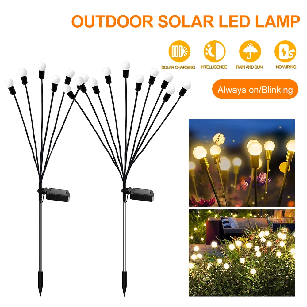 2Pcs Solar Garden Lights Outdoor Firefly Waterproof Solar Landscaping Decorative Light Auto On/Off 2 Modes for Patio Garden Lawn
2Pcs Solar Garden Lights Outdoor Firefly Waterproof Solar Landscaping Decorative Light Auto On/Off 2 Modes for Patio Garden Lawn