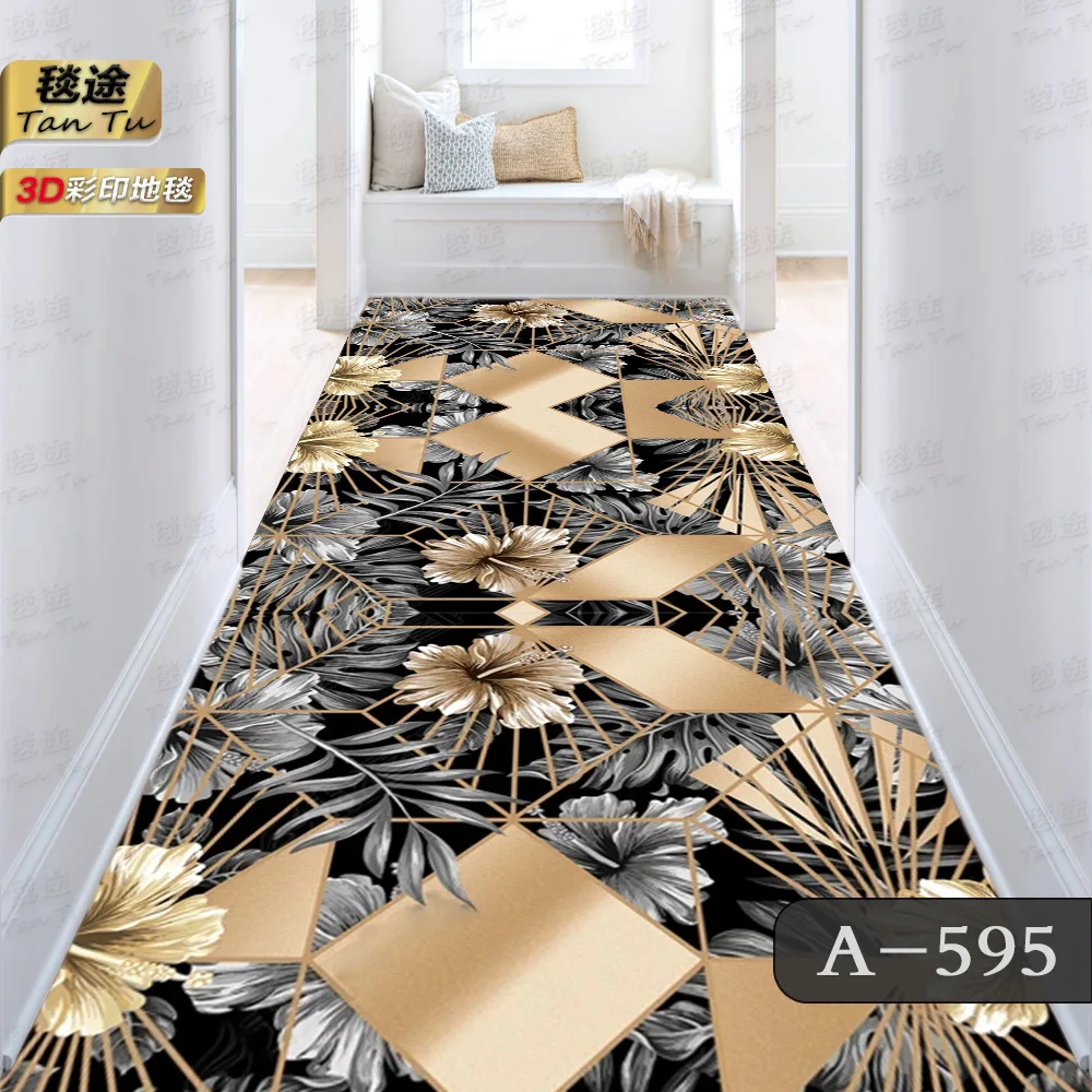 

Custom Made Long Hallway Carpets European Stairs Corridor Carpet Hotel Hallway Runner Carpet Area Rugs Non-slip Floor Mat
